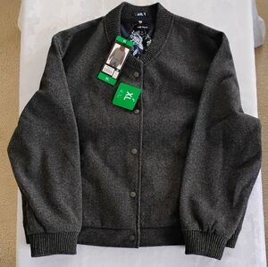 NWT Well Worn Women's Bomber Jacket, Charcoal Grey Size XL